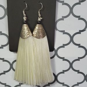White Tassel earrings
